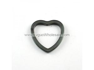 Hematite Hollow Heart 35mm Pendant